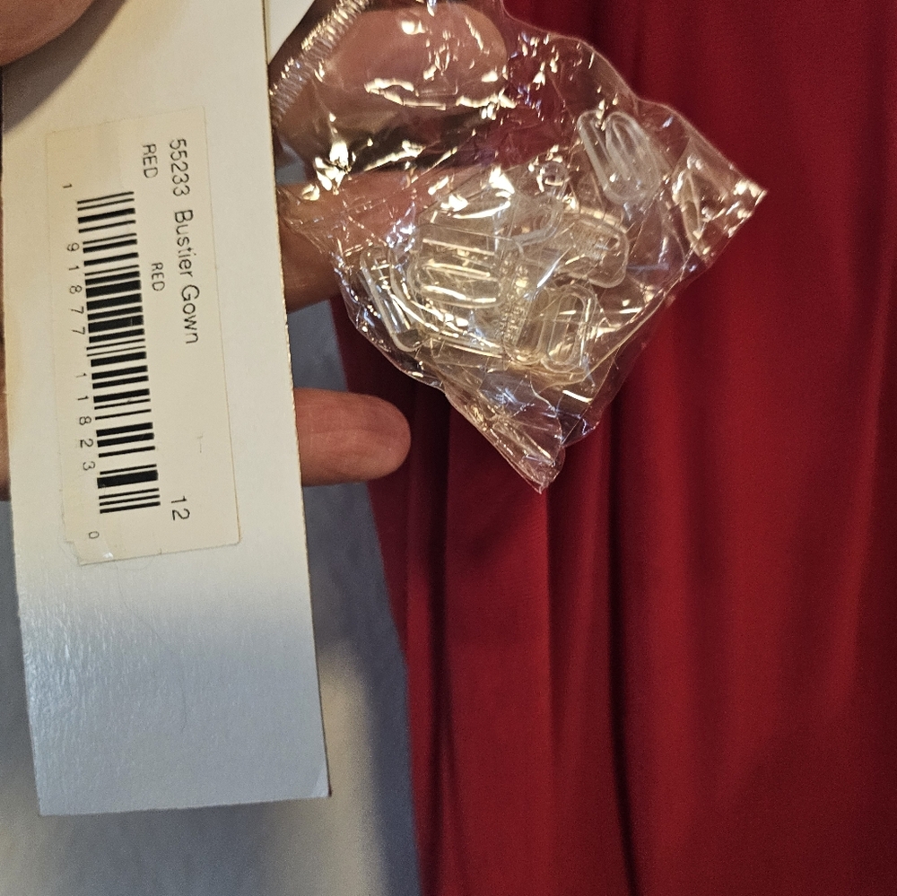Size 12 NWT Red Mac Duggal Bustier Evening Gown - Picture 5 of 8